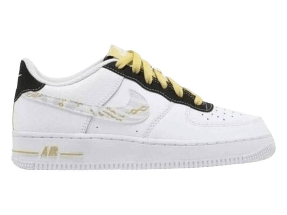 NIKE Air Force 1 '07 LV8 'Gold Links Zebra Print' Sneakers Size 6.5